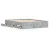 vidaXL Bed Frame with Drawers without Mattress Concrete Grey 150x200 cm King Size