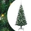 vidaXL Artificial Pre-lit Christmas Tree Green 150 cm PVC and Metal