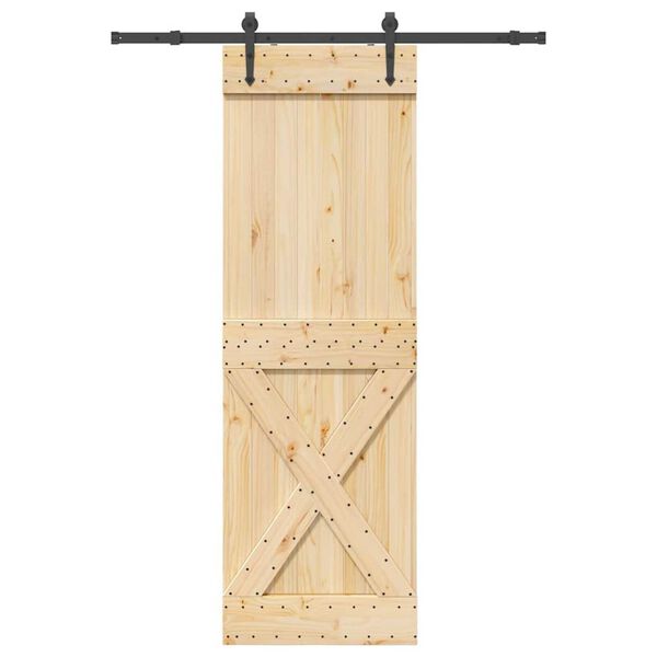 vidaXL Sliding Door with Hardware Set 70x210 cm Solid Wood Pine