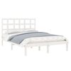 vidaXL Bed Frame without Mattress White 135x190 cm Double Solid Wood
