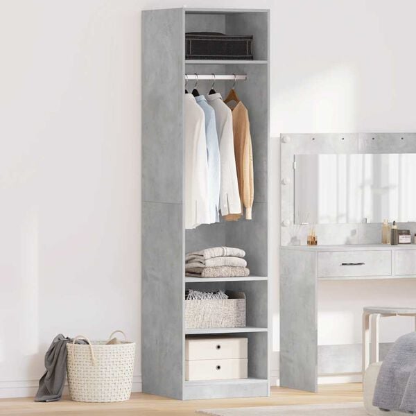 vidaXL Wardrobe Concrete Grey 50x50x200 cm Engineered Wood