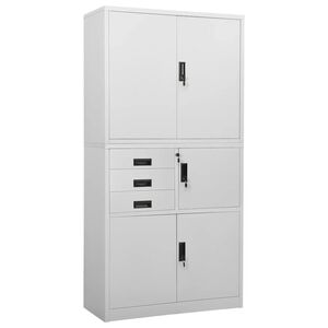 vidaXL Office Cabinet Light Grey 90x40x180 cm Steel