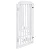 vidaXL Dog Gate with Door Foldable 6 Panels White 300 cm Poplar Wood