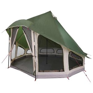 vidaXL Tipi Tent with Roof Green 404 x 370 x 270 cm Taffeta