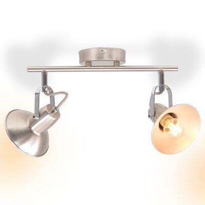 vidaXL Ceiling Lamp for 2 Bulbs E14 Silver