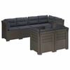 vidaXL 7-Seater Garden Sofa with Cushions Rattan Look PP Light Grey