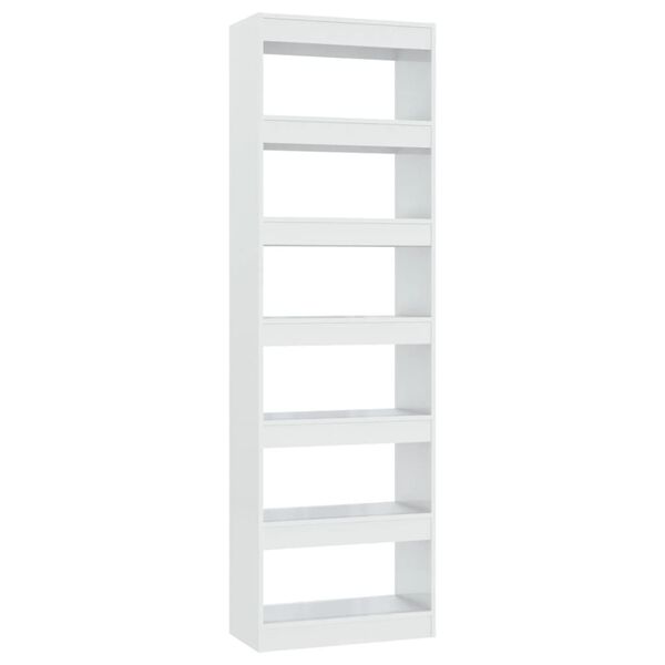 vidaXL Book Cabinet/Room Divider High Gloss White 60x30x198 cm