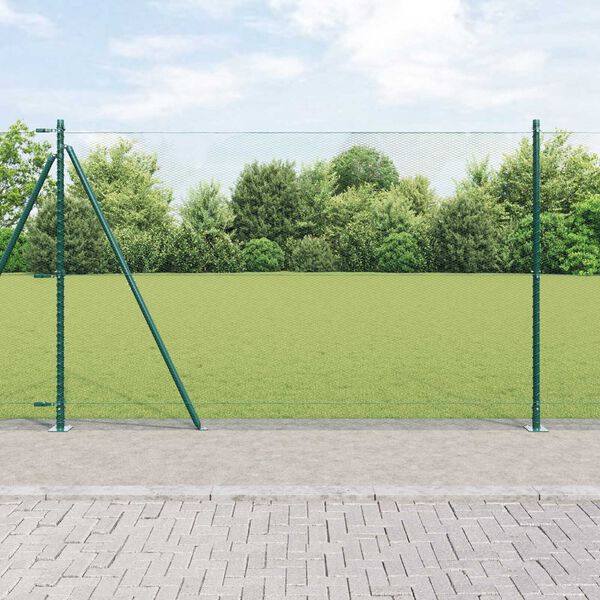 vidaXL Fence Post Green 50 x 1.5 m (13 mm mesh) Steel and PVC