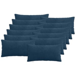 vidaXL Cushion Cover 12 pcs ALMELO Navy Blue 40 x 80 cm Corduroy