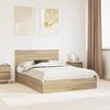 vidaXL Storage Bed with Drawer Sonoma Oak 135 x 190 cm Engineered Wood