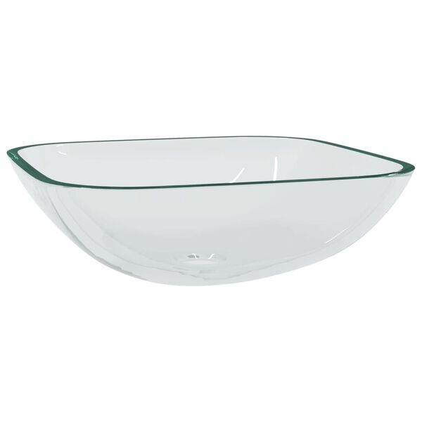 vidaXL Basin Glass 42x42x14 cm Transparent