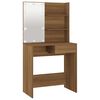vidaXL Dressing Table Set with LED Brown Oak Engineered Wood