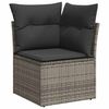 vidaXL 10 Piece Garden Sofa Set with Cushions Grey Poly Rattan Acacia