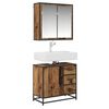 vidaXL Bathroom Furniture Set with Door 2 pcs Old Wood Engineered Wood