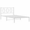 vidaXL Metal Bed Frame without Mattress with Headboard White 107x203cm