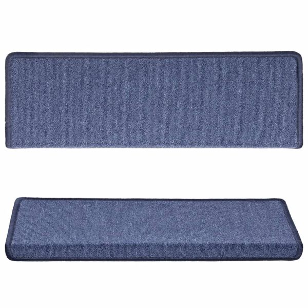 vidaXL Stair Mats 15 pcs 65x21x4 cm Blue Rectangular Edge