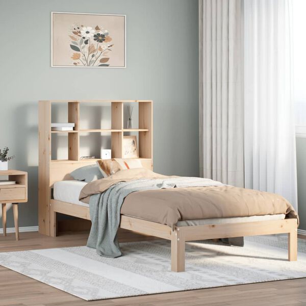 vidaXL Bookcase Bed without Mattress 90x200cm Solid Wood Pine