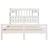 vidaXL Bookcase Bed without Mattress White 140x200cm Solid Wood Pine