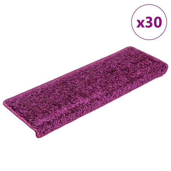 vidaXL Stair Mats 30 pcs 65x21x4 cm Violet Rectangular Edge