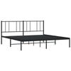 vidaXL Metal Bed Frame without Mattress with Headboard Black 193x203cm