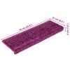 vidaXL Stair Mats 10 pcs 65x21x4 cm Violet Rectangular Edge