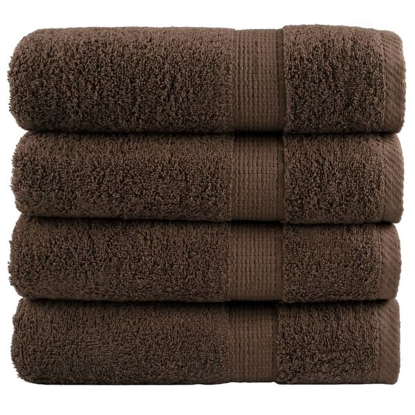 vidaXL Premium Hand Towels "SOLUND" 4 pcs Brown 50x100 cm 600 gsm