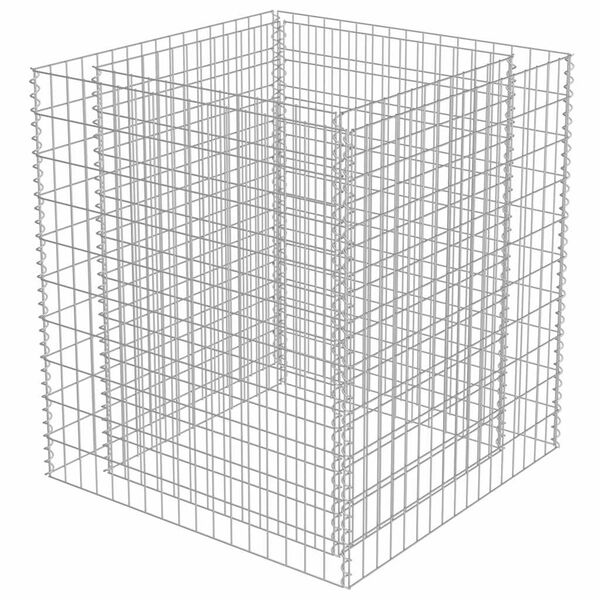 vidaXL Gabion Raised Bed Galvanised Steel 90x90x100 cm
