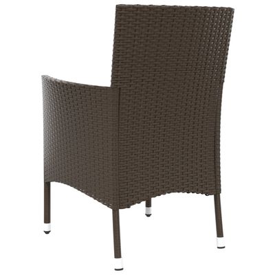 vidaXL Garden Chairs with Cushions 4 pcs Brown Poly Rattan