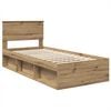 vidaXL Bed Frame Artisian Oak 100 x 200 cm Engineered wood