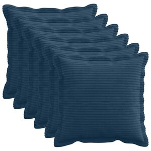 vidaXL Cushion Cover 6 pcs HOUTEN Navy Blue 40 x 40 cm Corduroy