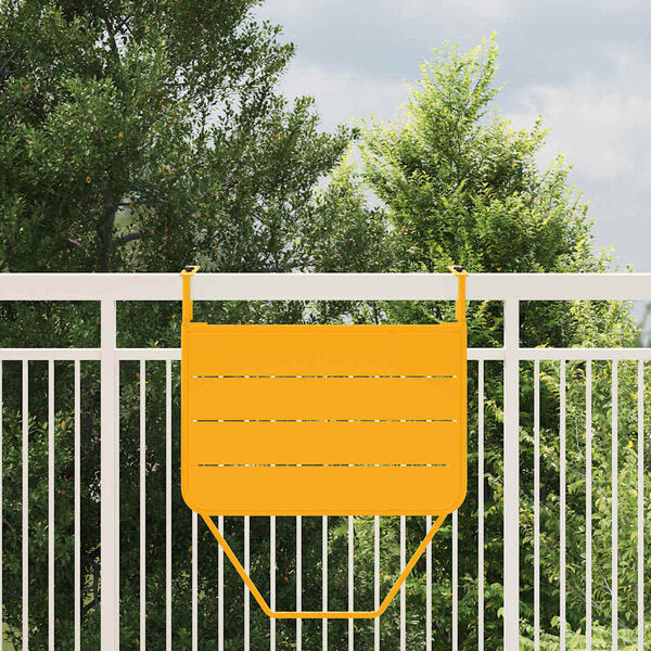 vidaXL Hanging Balcony Table Yellow 60 x 39 x 65 cm Steel
