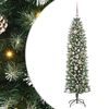 vidaXL Artificial Slim Christmas Tree Green and White 150 cm