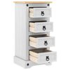 vidaXL Bedside Table White 35 x 32.5 x 74 cm Solid Pine Wood
