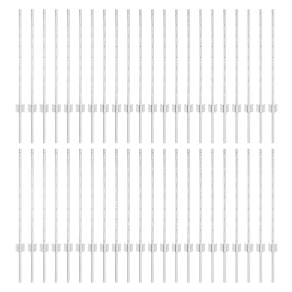 vidaXL Fence Posts Height Adjustable Manual 44 pcs Silver 120 cm Steel