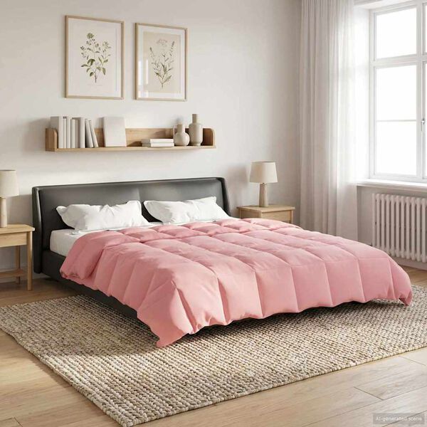vidaXL Summer Duvet Quilted Pink 200 x 240 cm Microfiber