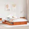 vidaXL Bed Frame with Drawer 3 pcs Wax Brown Solid Pine Wood