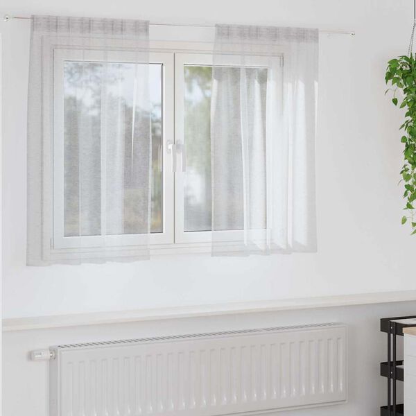 vidaXL Voile Curtain 2 pcs Light Grey 140 x 140 cm Polyester
