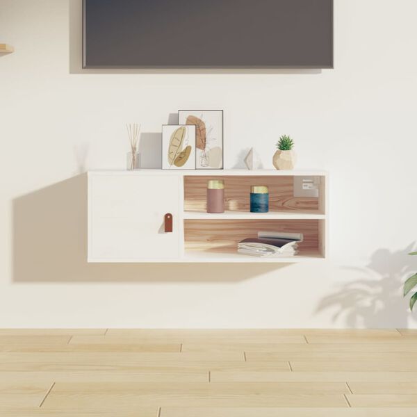 vidaXL Wall Cabinet White 80x30x30 cm Solid Wood Pine