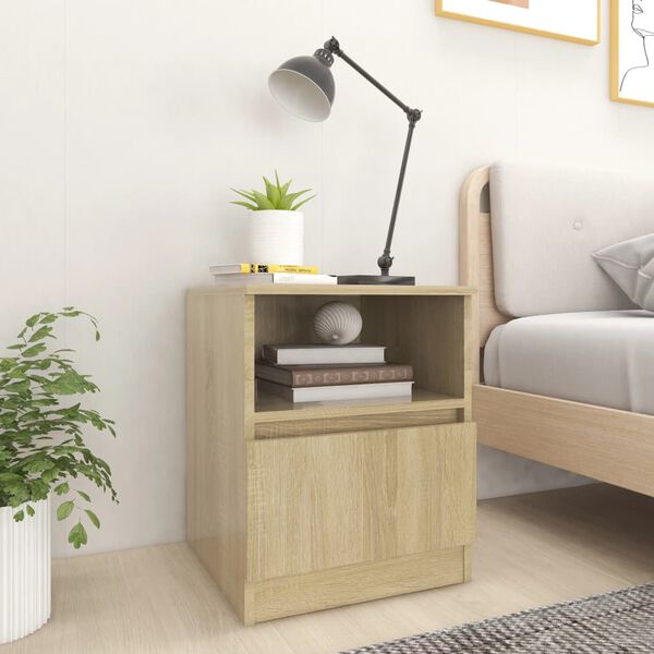 vidaXL Bed Cabinet Sonoma Oak 40x40x50 cm Engineered Wood