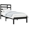 vidaXL Bed Frame without Mattress Black Solid Wood 75x190 cm Small Single
