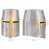 vidaXL Medieval Crusader Knight Helmet Replica LARP Silver Steel