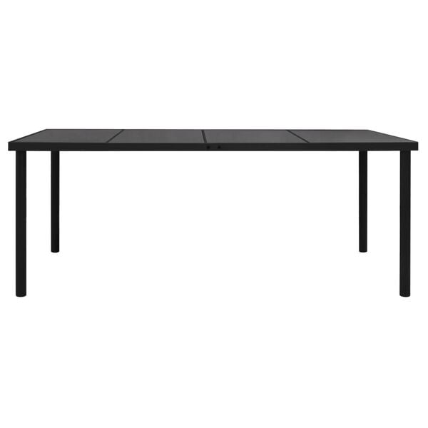 vidaXL Garden Table 190x90x74 cm Black Steel