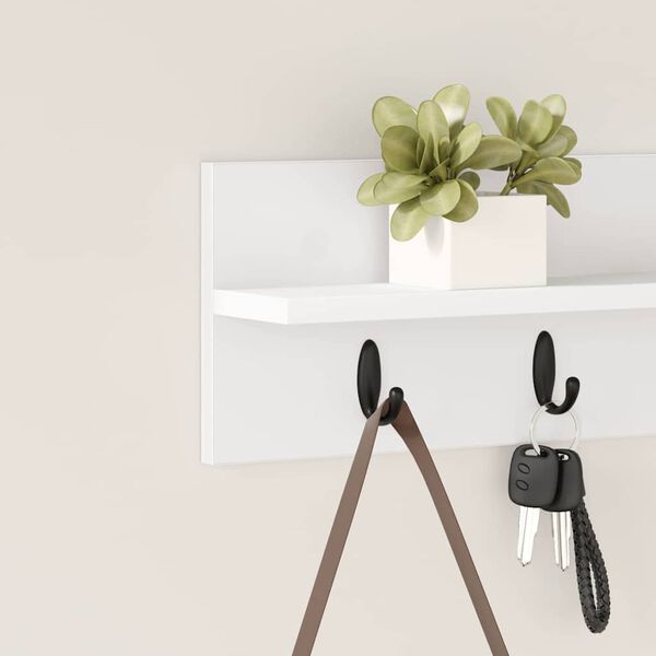 vidaXL Wall-Mounted Coat Rack White 60 x 10.5 x 18 cm Engineered wood