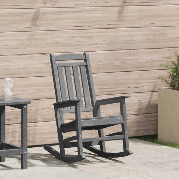 vidaXL Garden Rocking Chair Light Grey 92 x 70 x 108cm HDPE