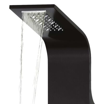 vidaXL Shower Panel Unit Aluminium 20x44x130 cm Black