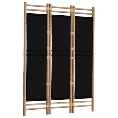 vidaXL Folding 3-Panel Room Divider 120 cm Bamboo and Canvas