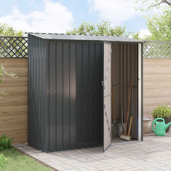 vidaXL Garden Sheds Anthracite 203 x 85.5 x 200 cm Metal