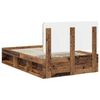 vidaXL Bed Frame with Headboard Old Wood 120 x 200 cm Solid Pine Wood