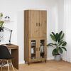 vidaXL Highboard 2 pcs Old Wood Engineered Wood and Glass