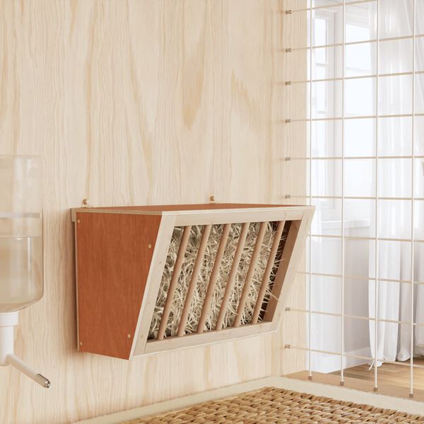 vidaXL Rabbit Hay Feeder 37x18.5x23 cm Solid Wood Fir